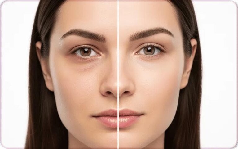 before after carboxytherapy dark circles treatment Istanbul